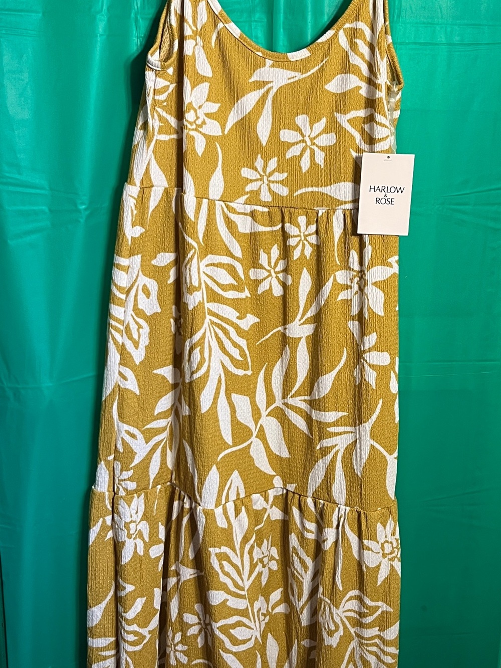 Harlow & Rose Mustard Floral Maxi Dress